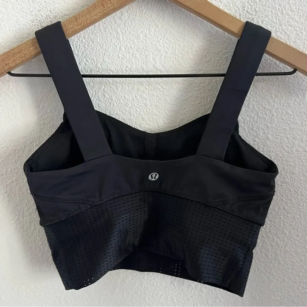 Lululemon Var-City Varsity Long Line Bra Black Luxtreme Mesh 2